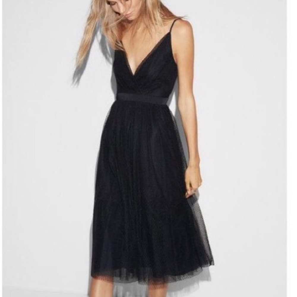 EXPESS Navy Blue Midi Tulle Dress (formal)